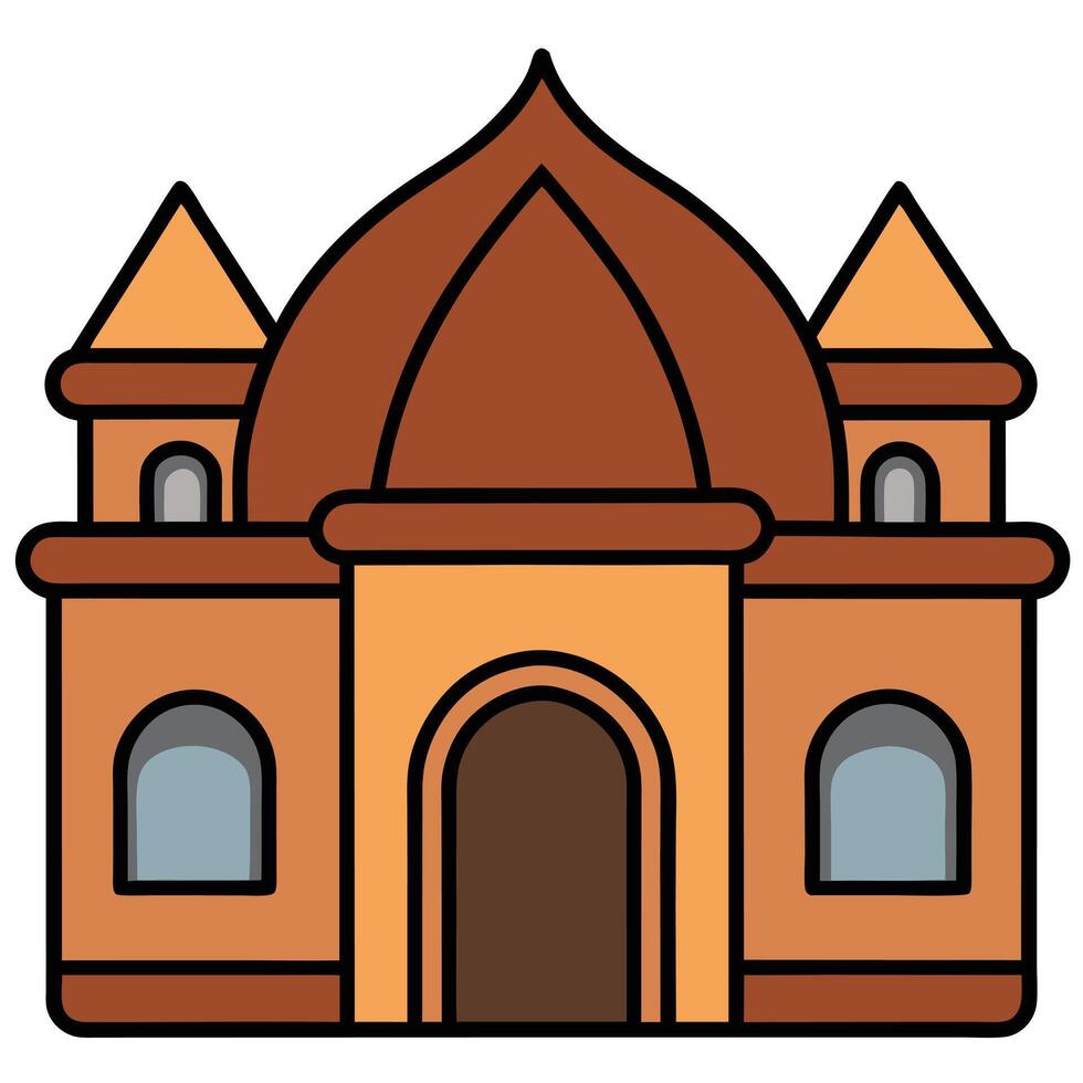 An illustration of a building with two domes vector