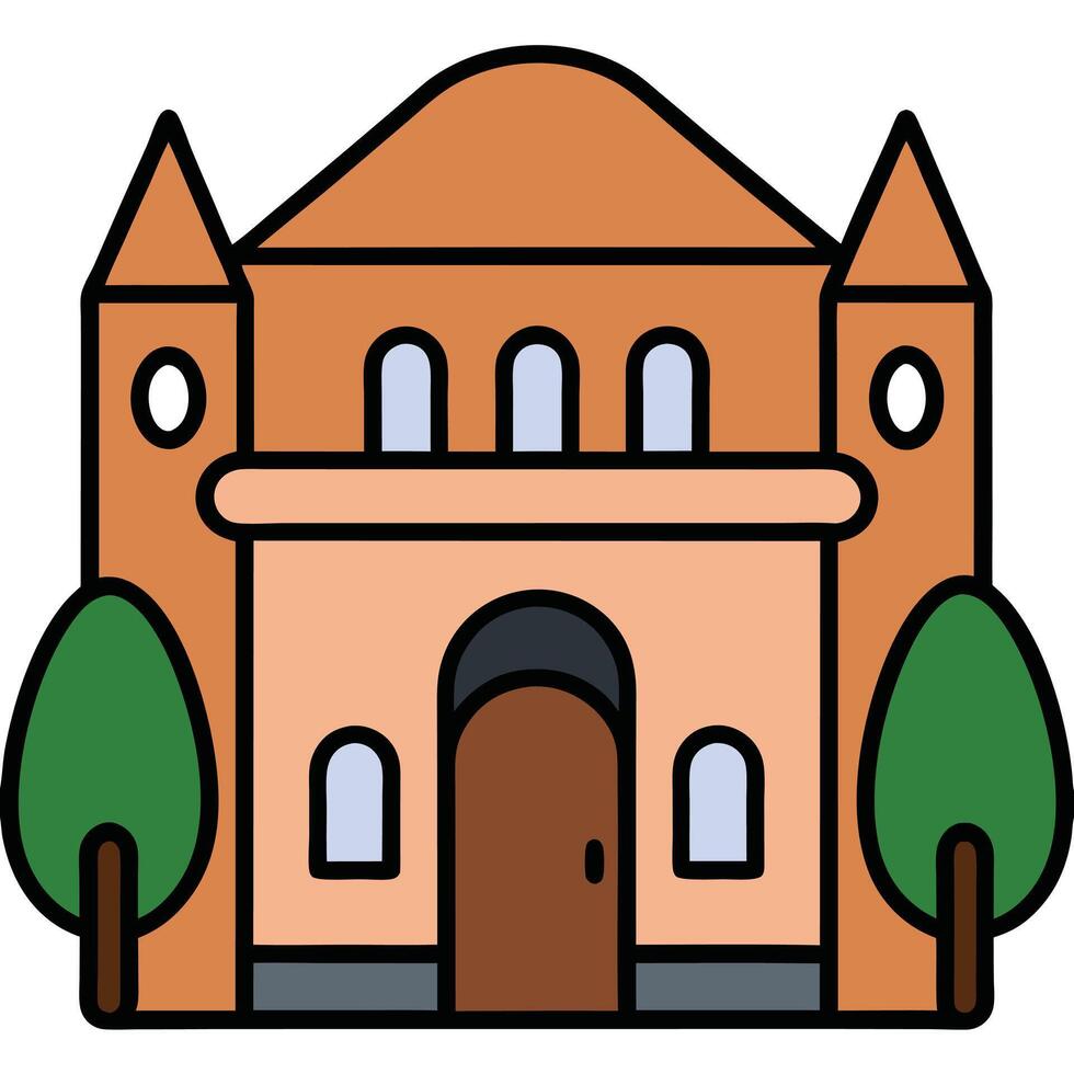 Church building icon illustration design vector