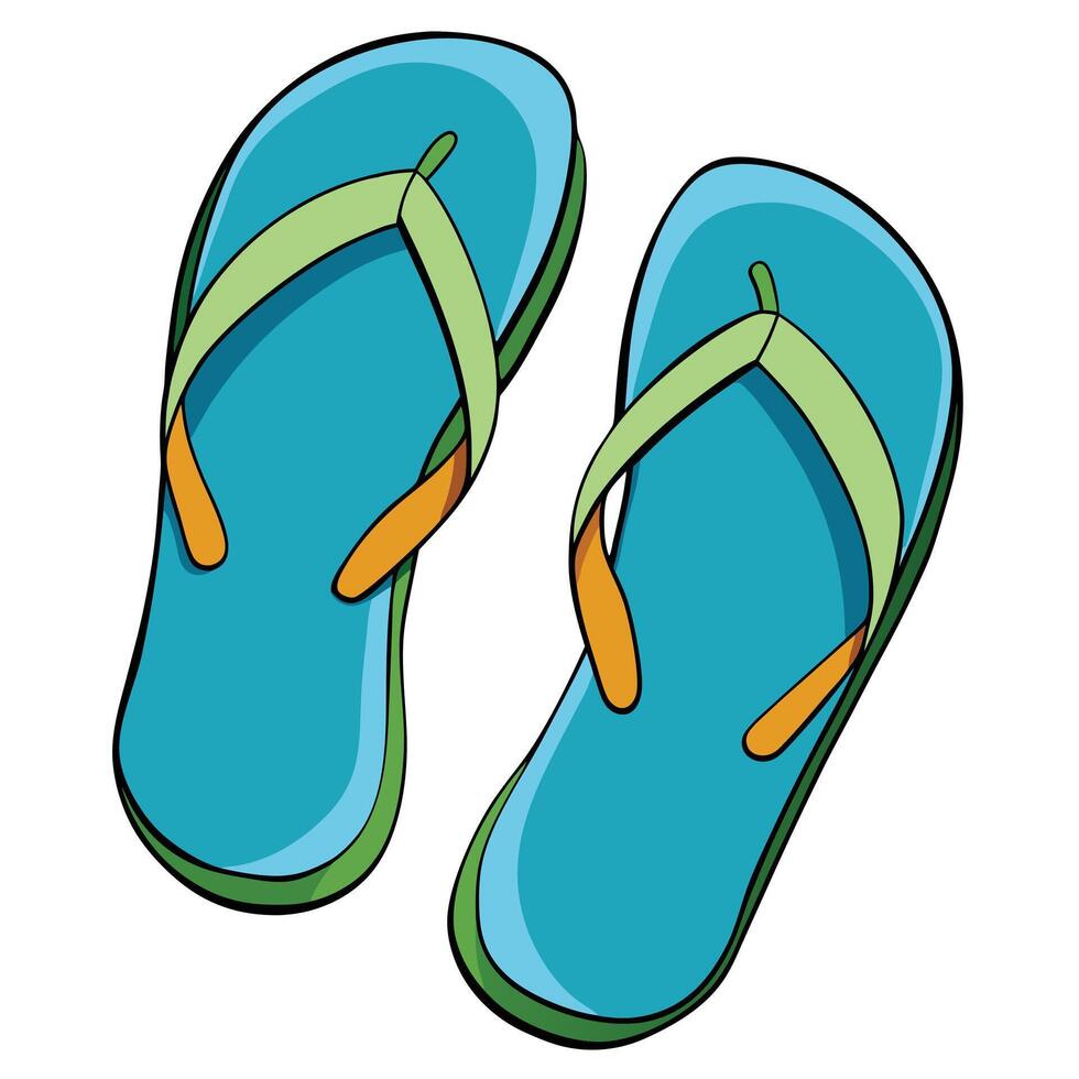 A pair of flip flops on a white background vector