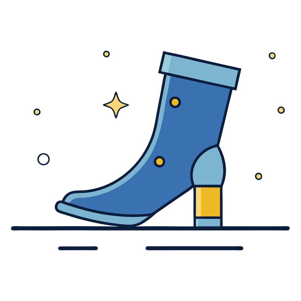 A blue boot with a star on it vector