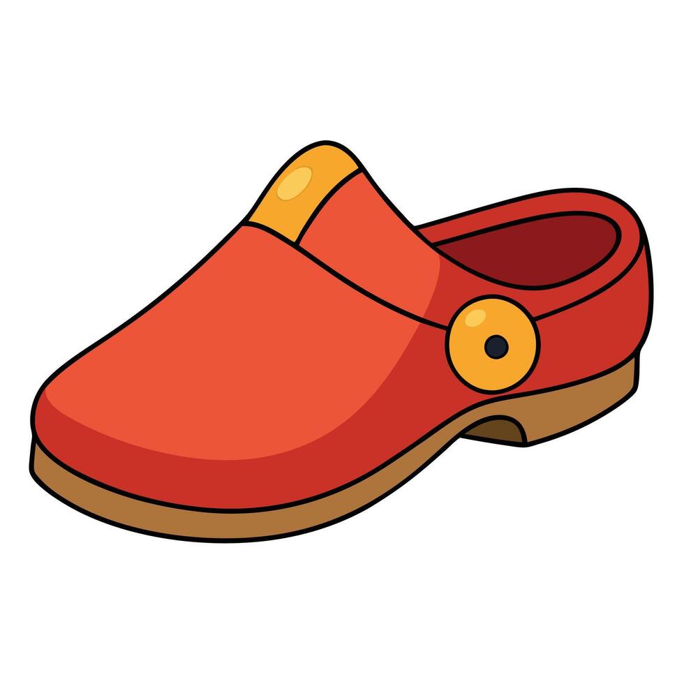 Red clog shoe icon illustration vector