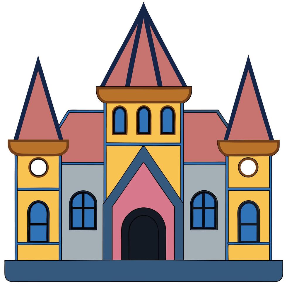 A castle with a tower and a window vector