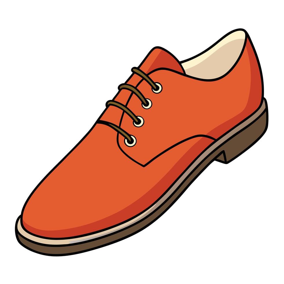 An orange shoe with laces on it vector