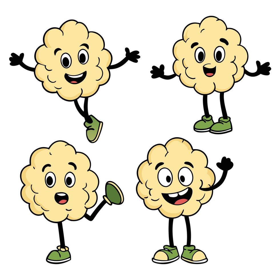 Cartoon brain with arms and legs vector