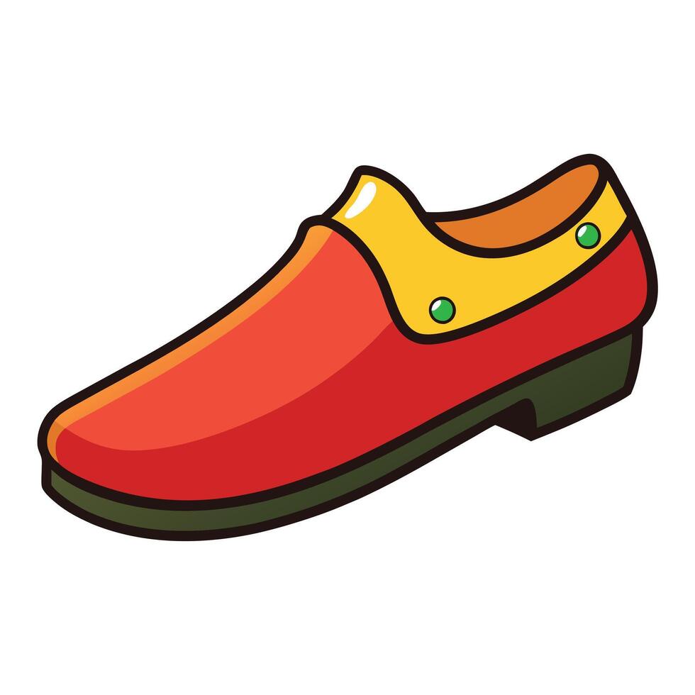 Red and yellow shoes icon illustration vector
