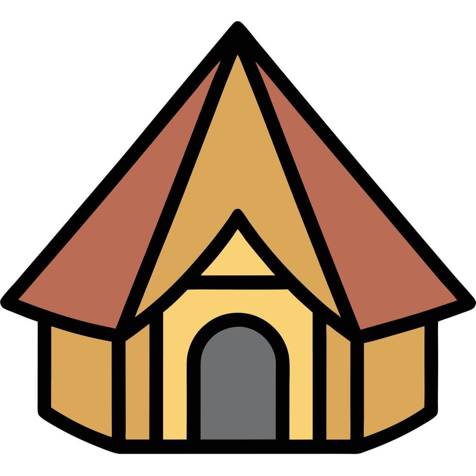 A small house with a roof on a white background vector