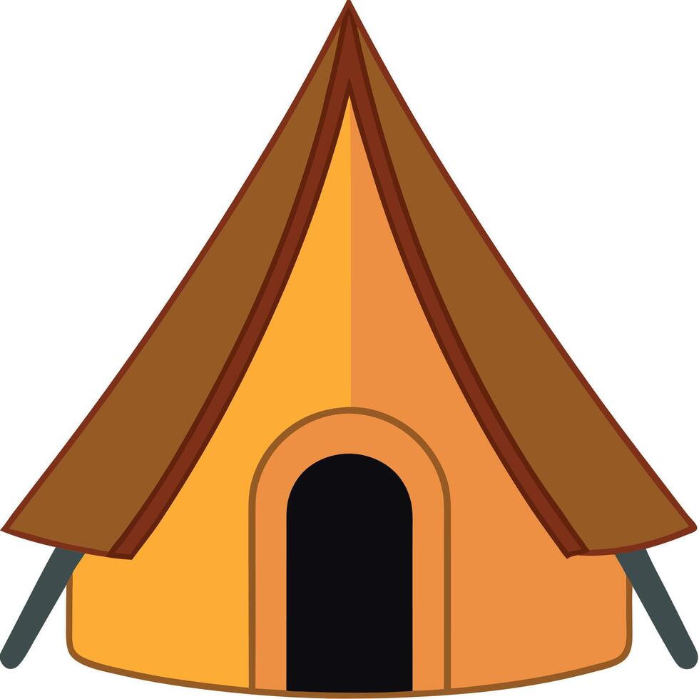 A tent with a door open on a white background vector