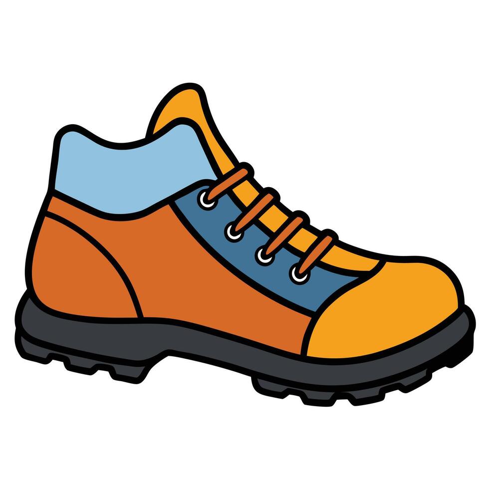 Colorful hiking boot icon illustration vector
