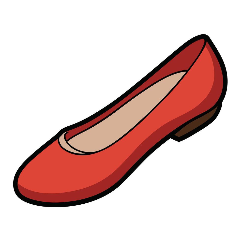 A red shoe on a white background vector