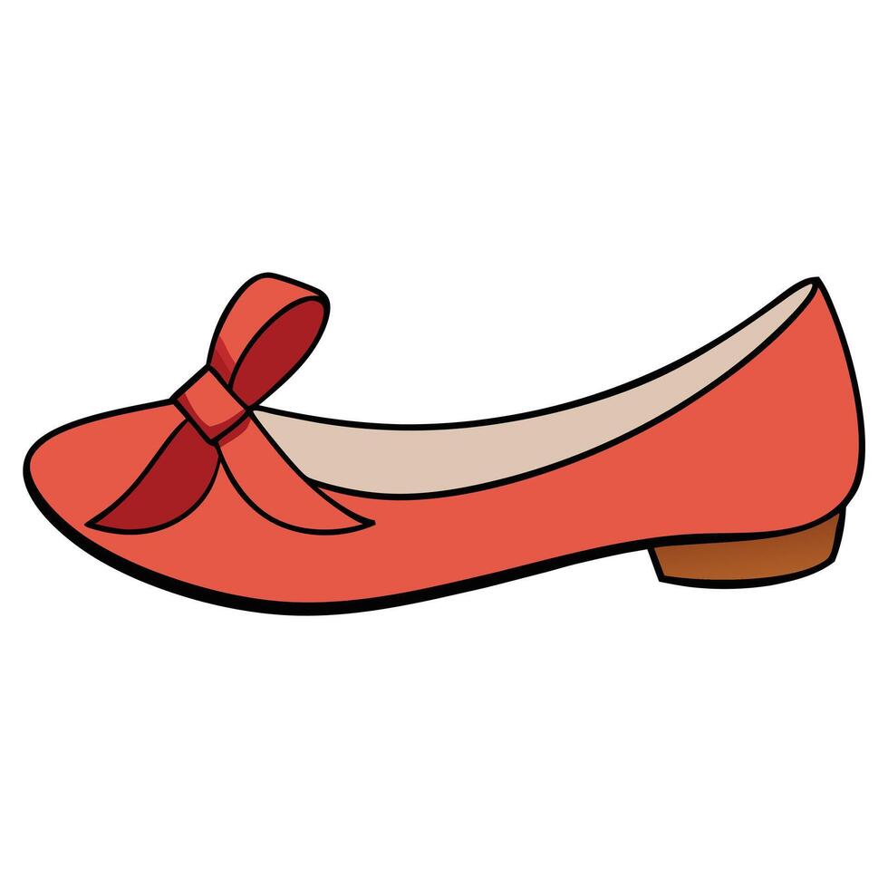 A red shoe with a bow on the heel vector