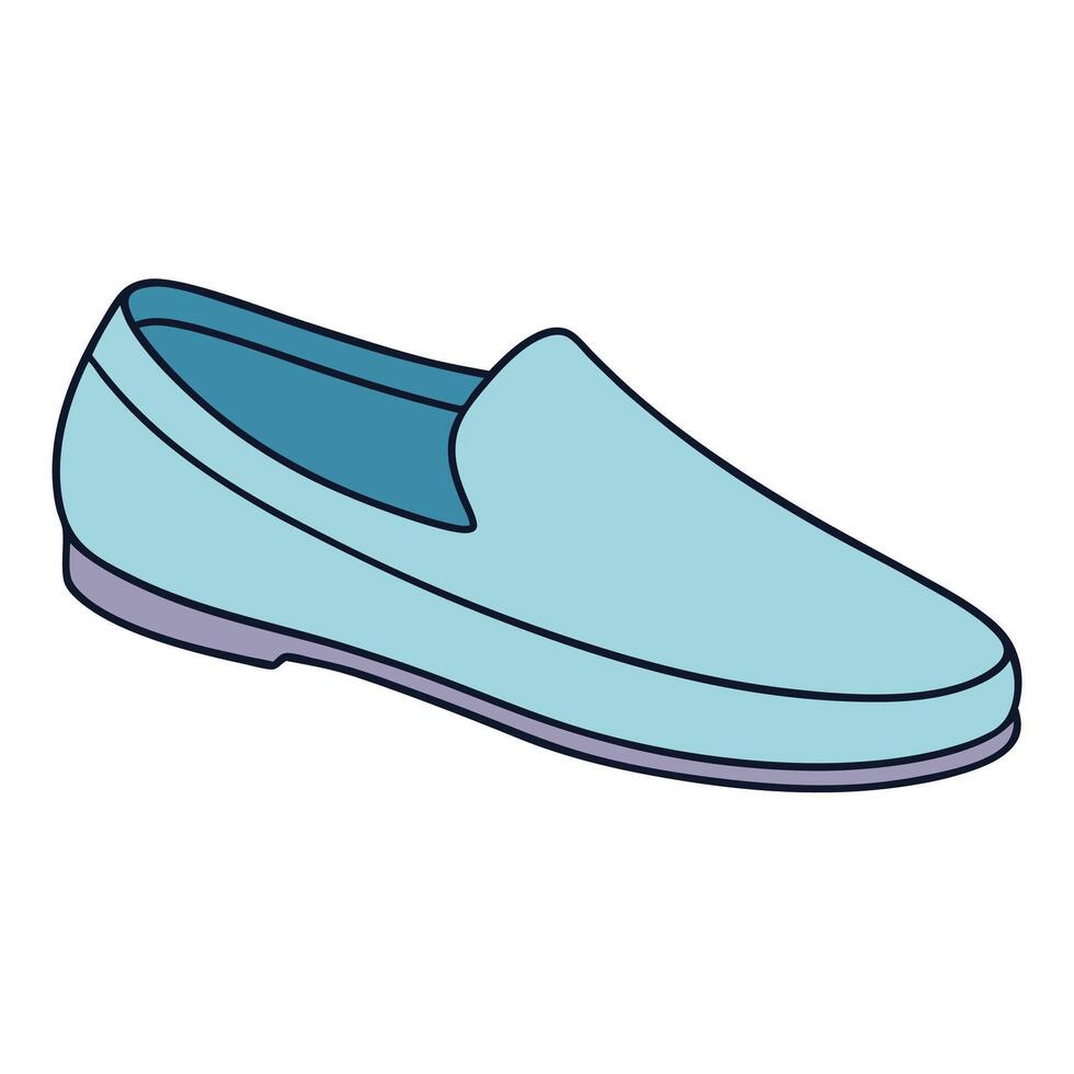 Blue slip on shoes icon illustration design vector