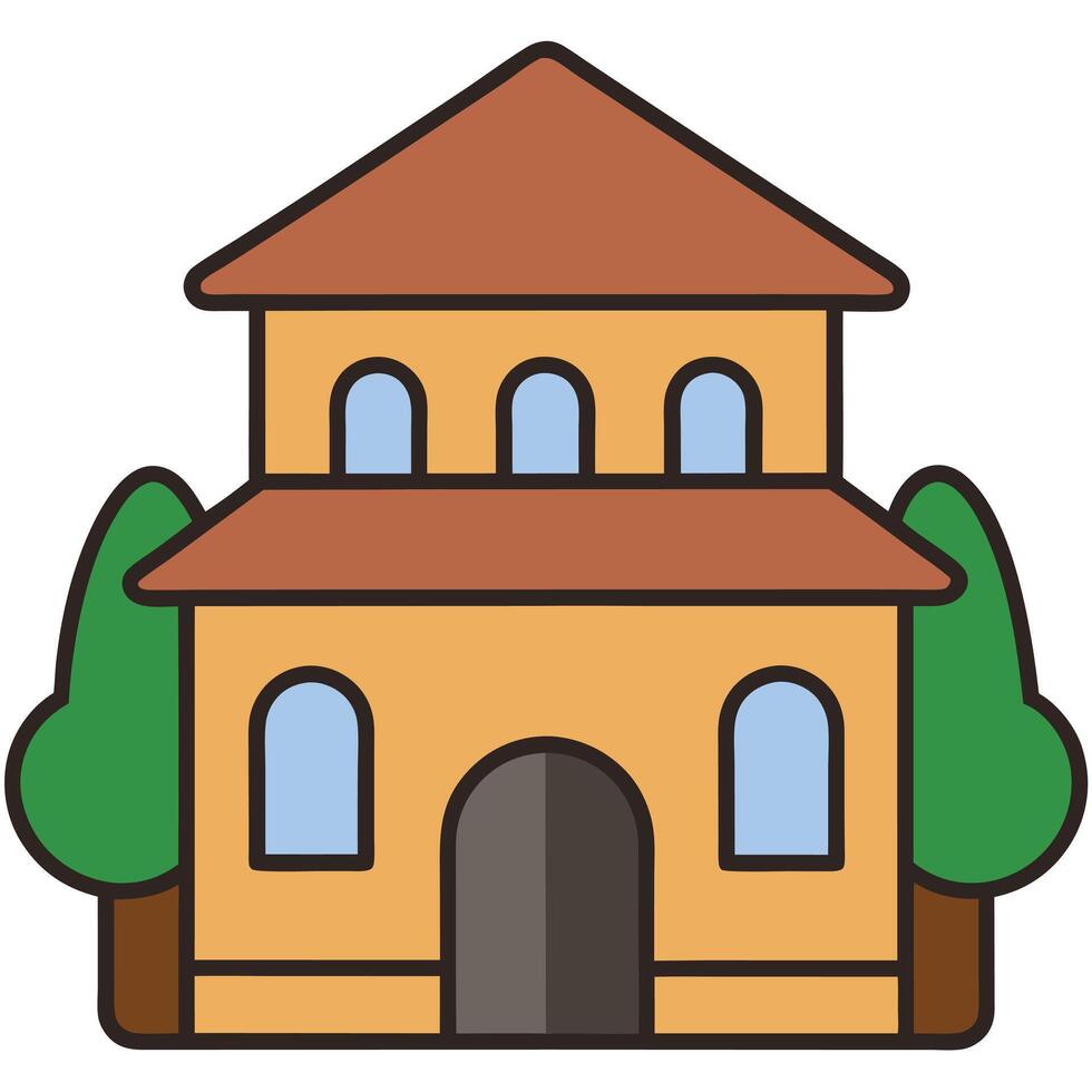 A church building icon on a white background vector