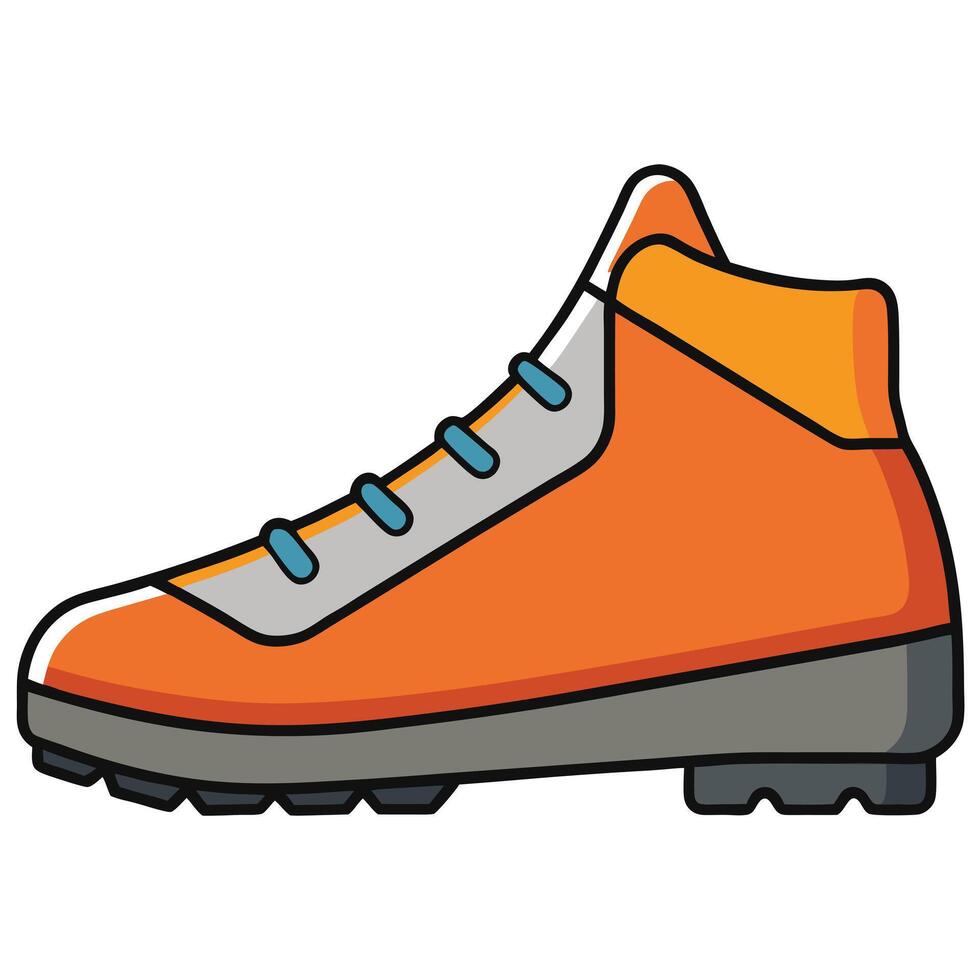 Orange hiking boot illustration vector