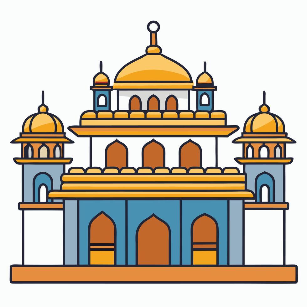 A mosque icon in a flat line style vector