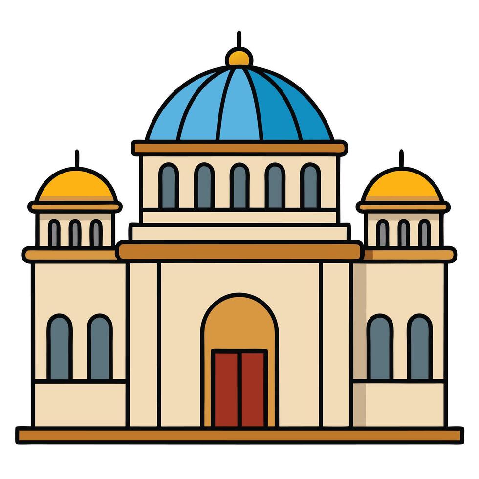 An illustration of a church building vector