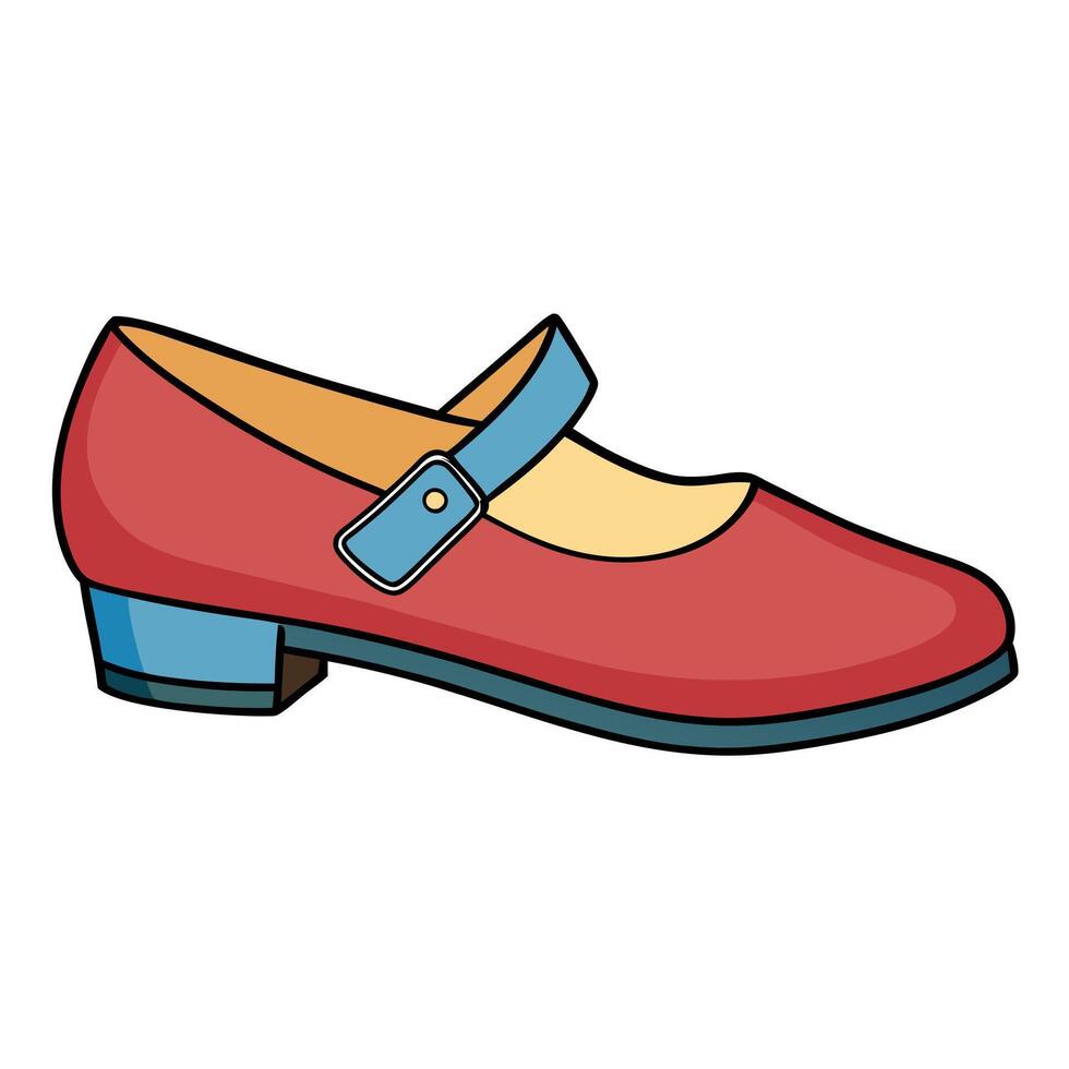 A red shoe with blue straps vector