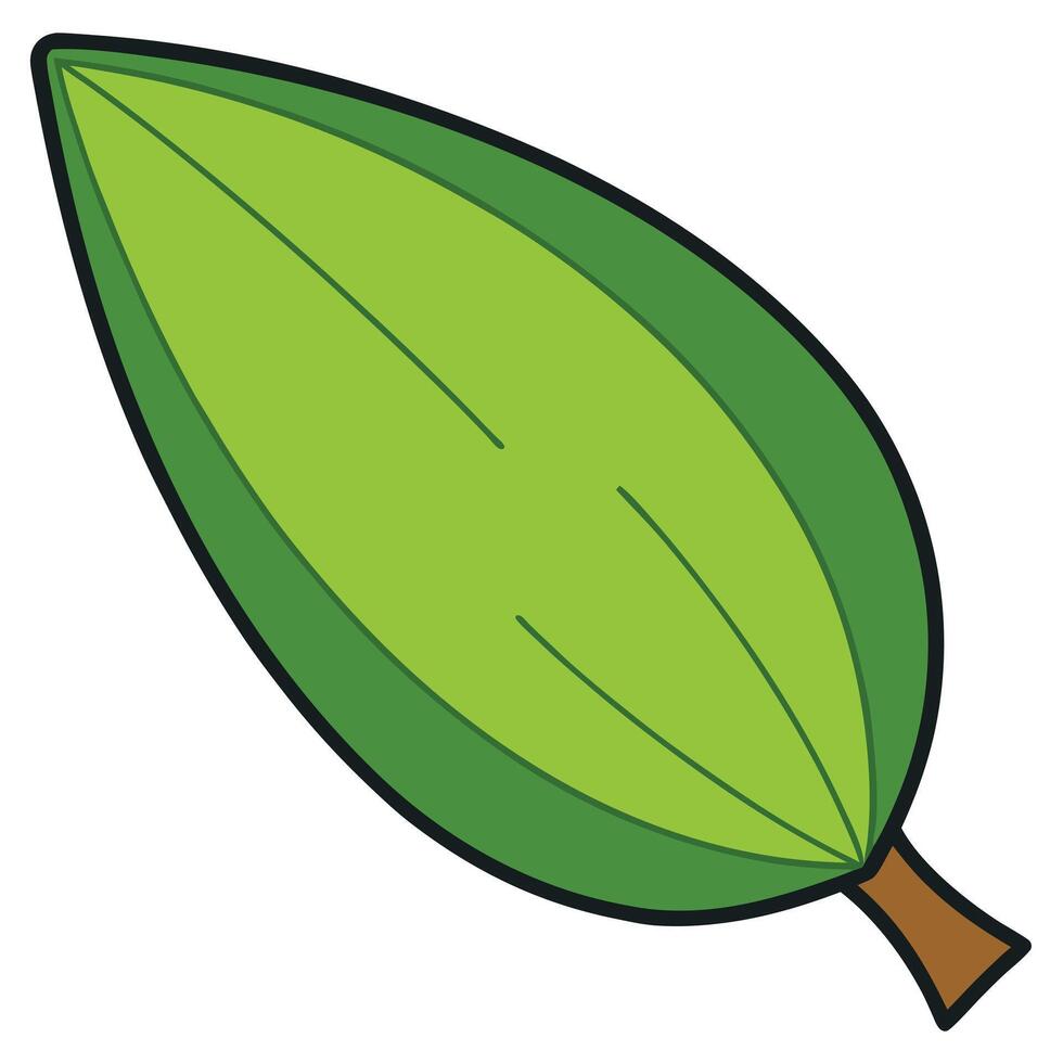 A green leaf icon on a white background vector