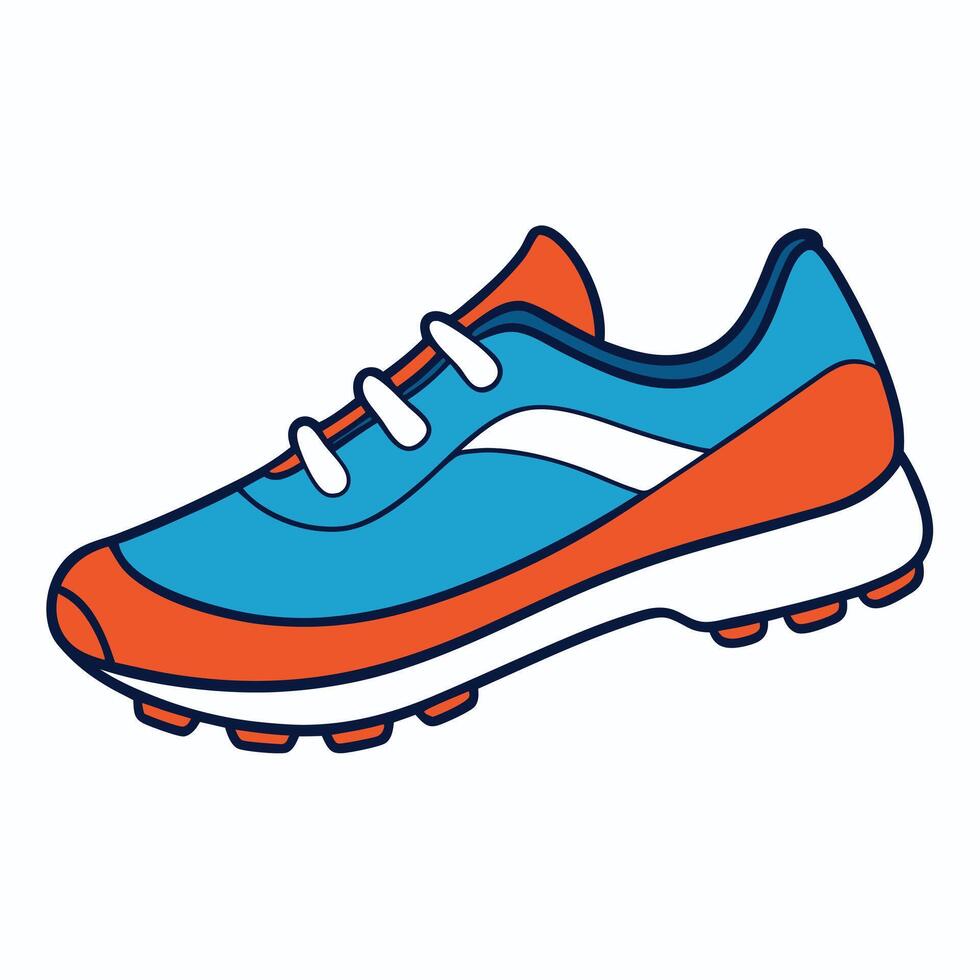 A blue and orange running shoe on a white background vector