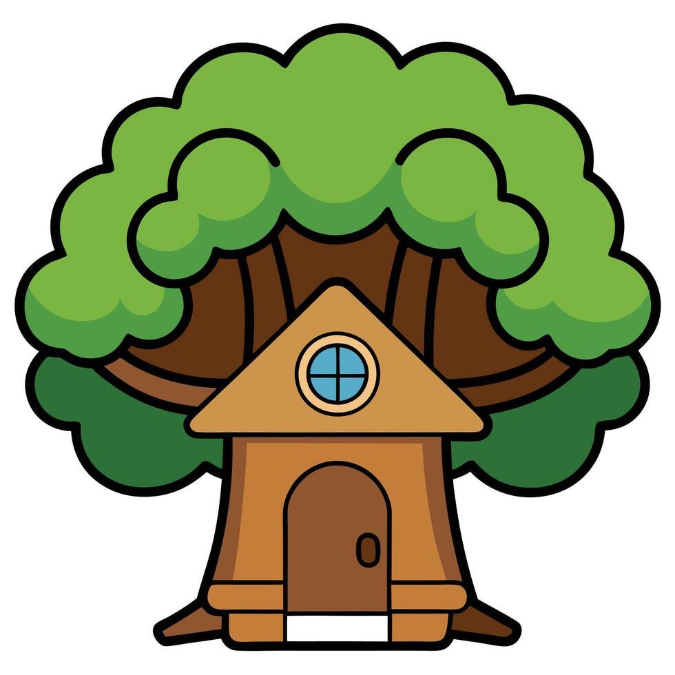 Tree house clip art vector