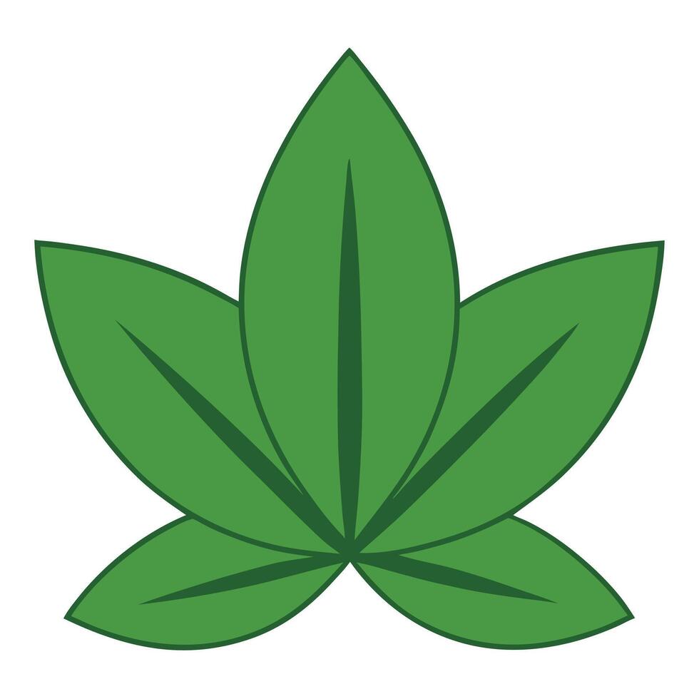A green marijuana leaf icon on a white background vector