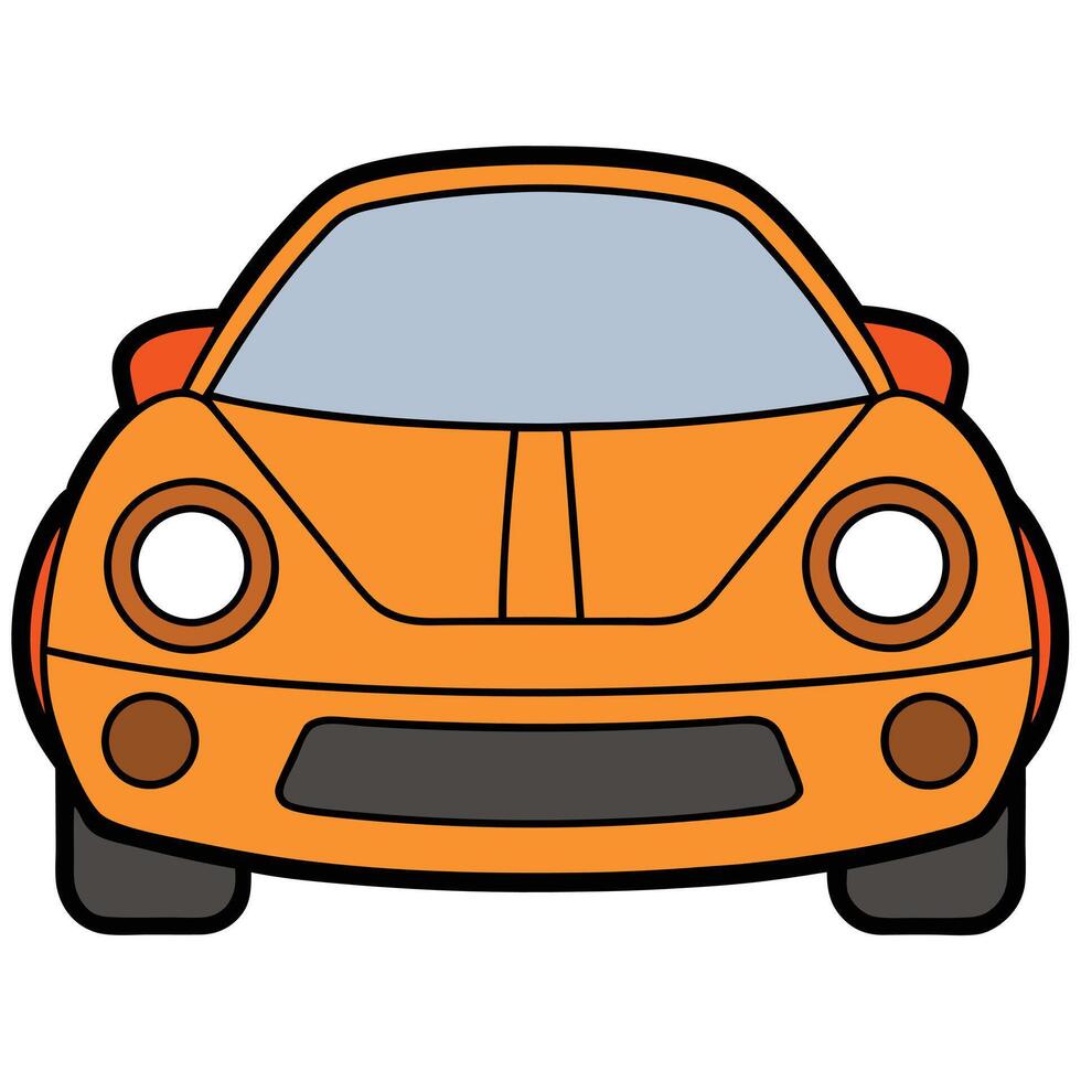 An orange sports car on a white background vector