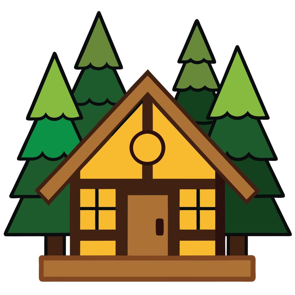 A house with trees in the background vector