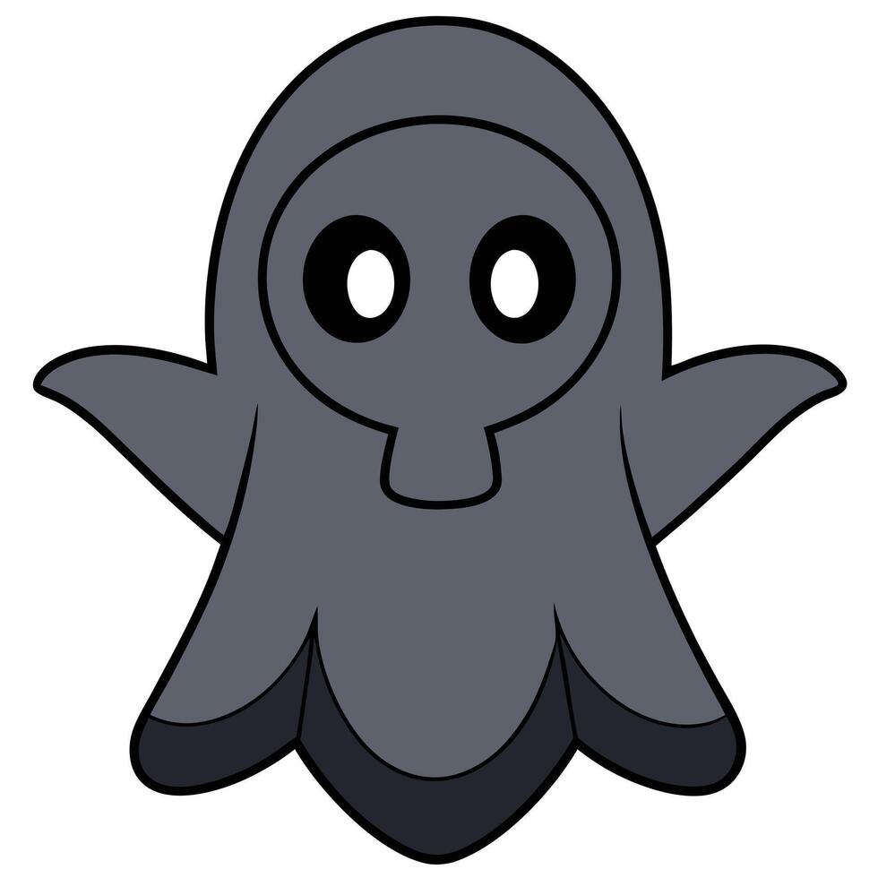 A cartoon ghost with black eyes and a long nose vector