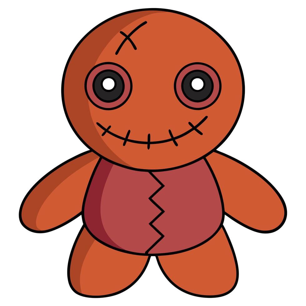 A cartoon gingerbread man with a red shirt vector