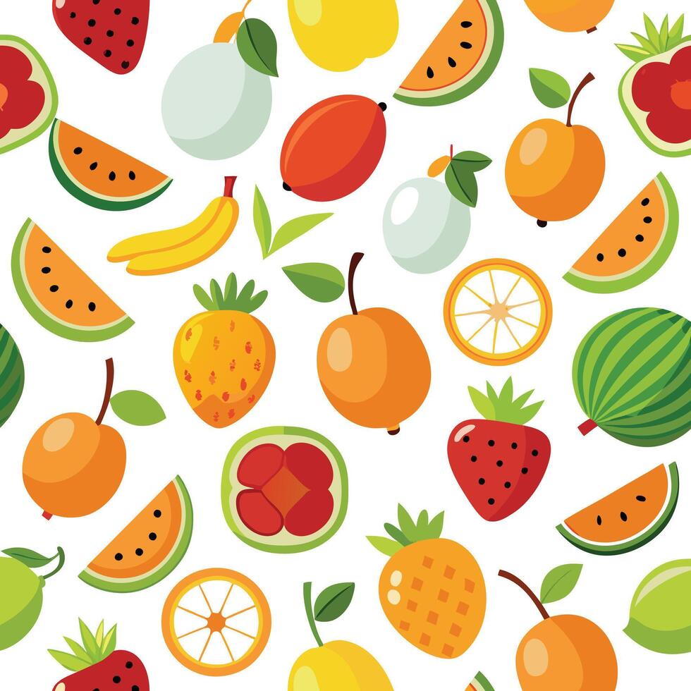 Seamless fruit pattern vector