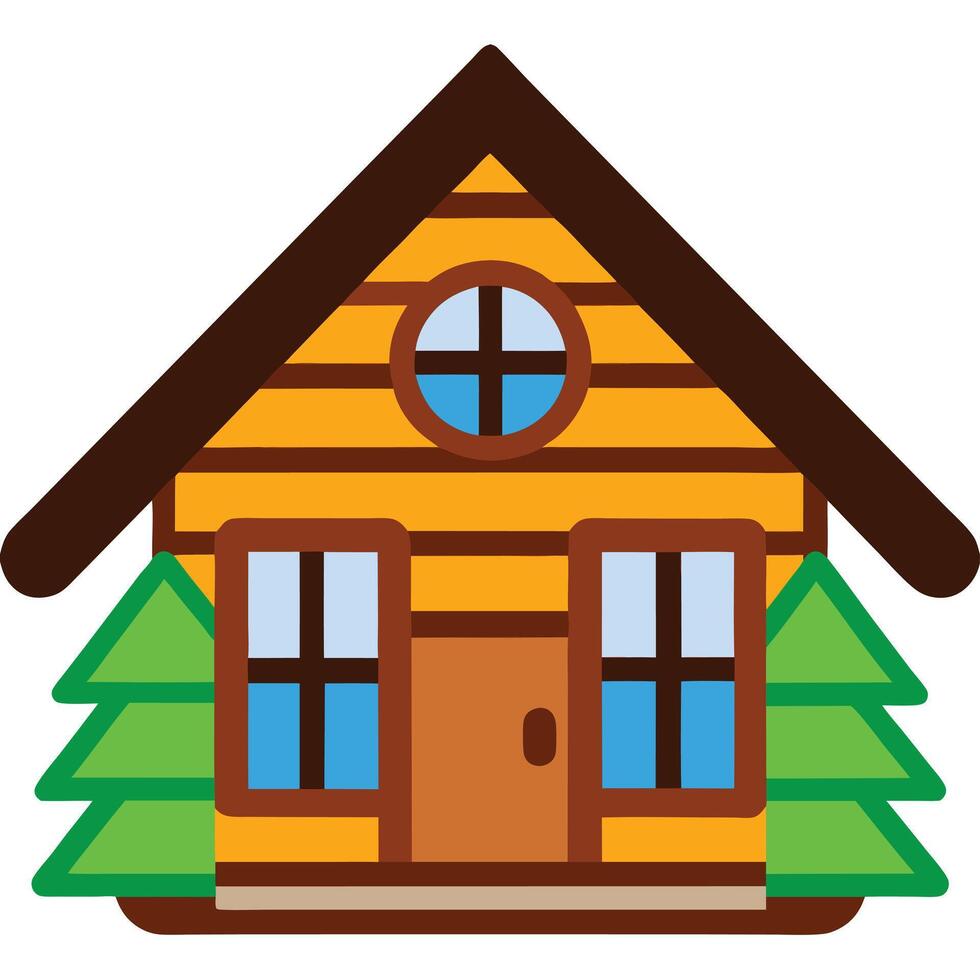 A house with a tree in front of it vector