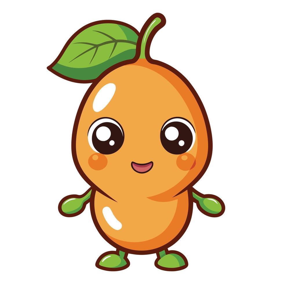 An orange character with a leaf on its head vector