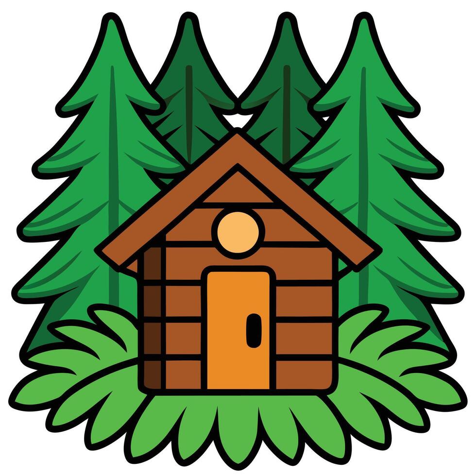 Log cabin clipart vector