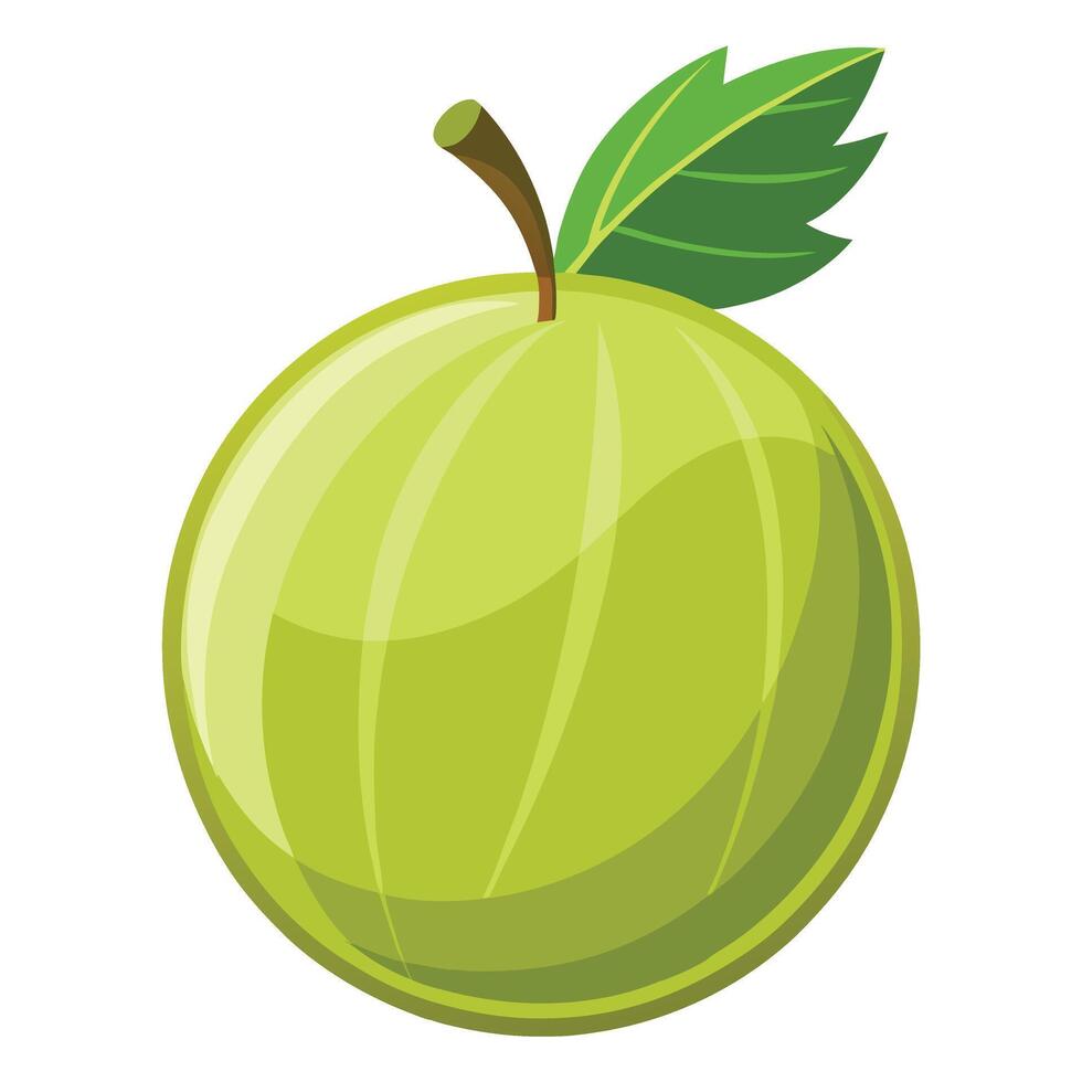 An apple with a green leaf on it vector