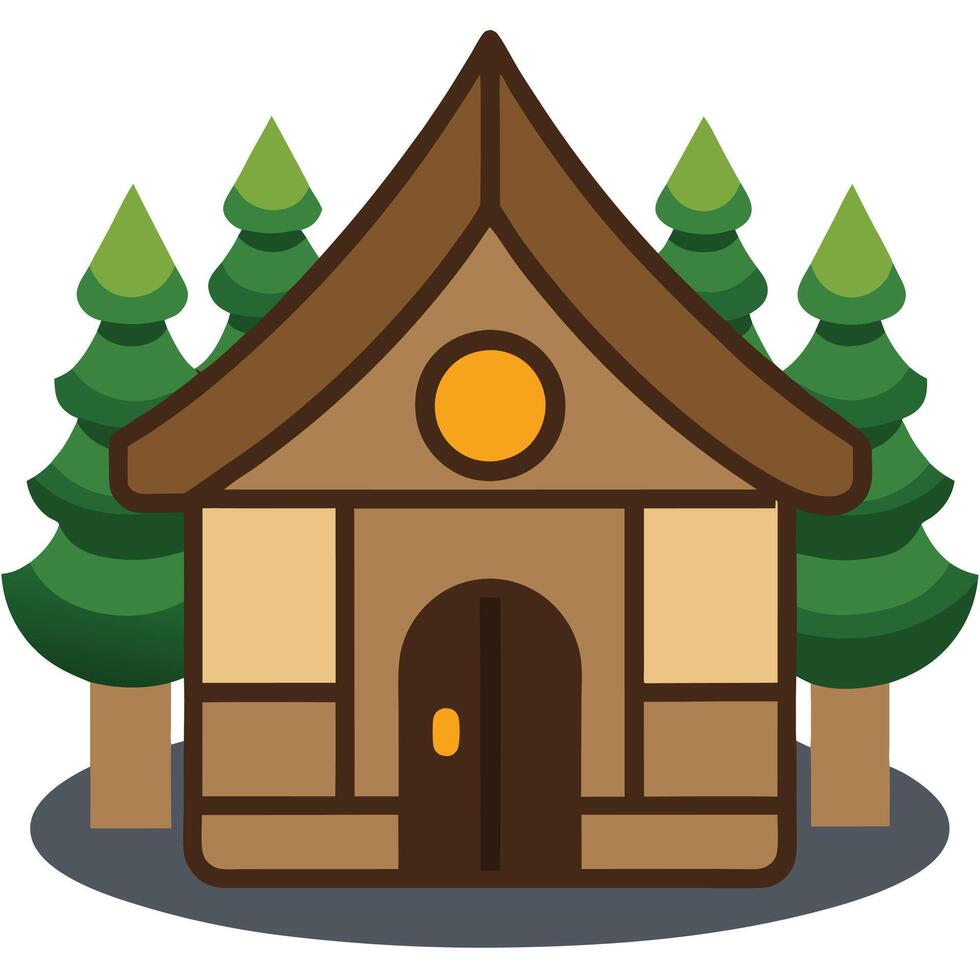 A small house with trees in the background vector