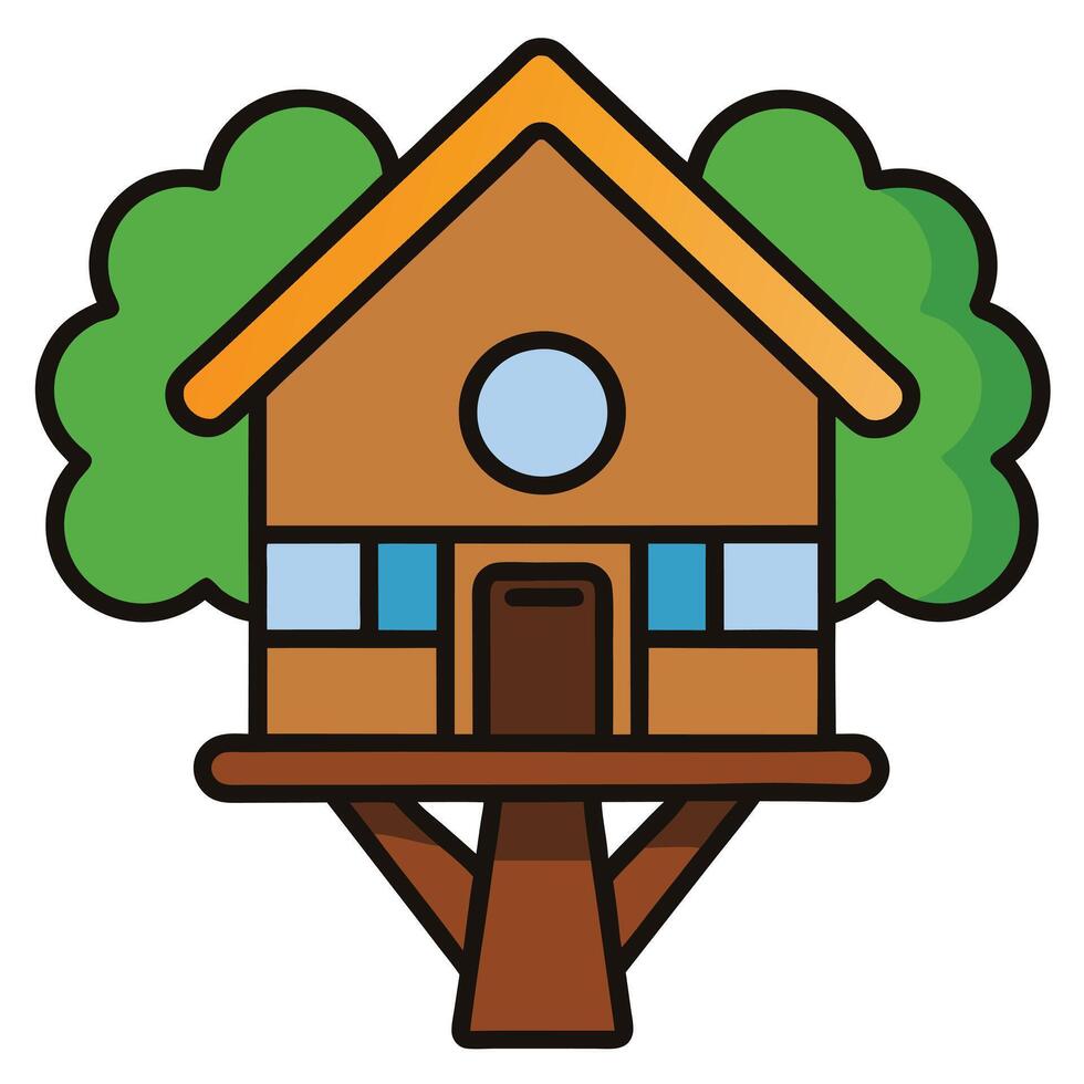 Tree house icon illustration design vector