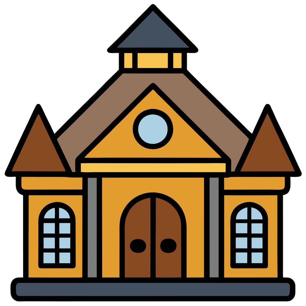 School building icon illustration design vector