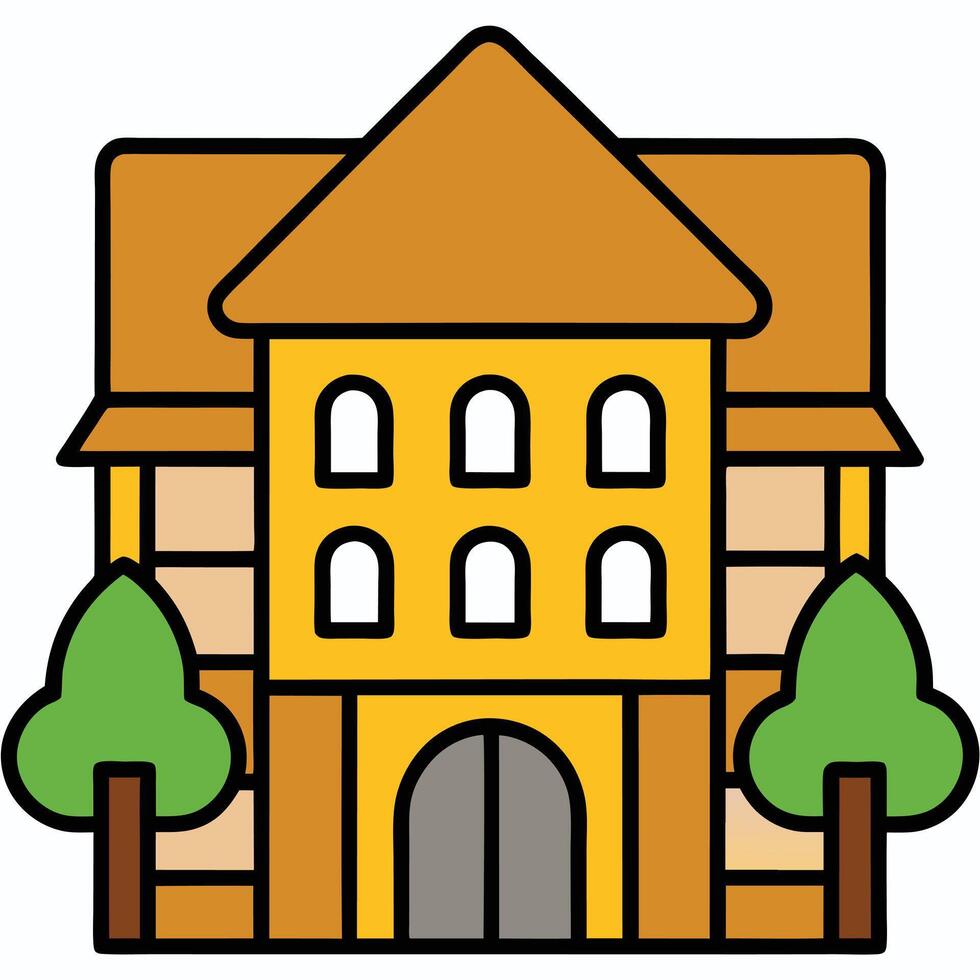 School building icon illustration design vector