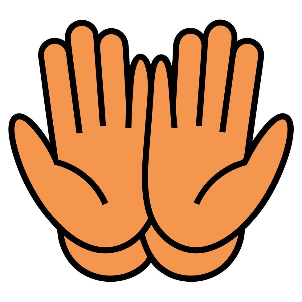 An orange glove with two hands vector