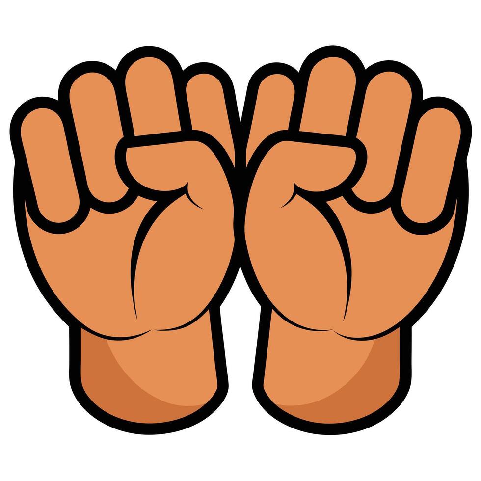Two hands with fingers up in the air vector