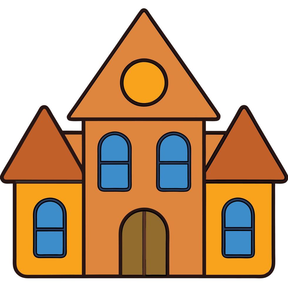 A house with a roof and windows vector