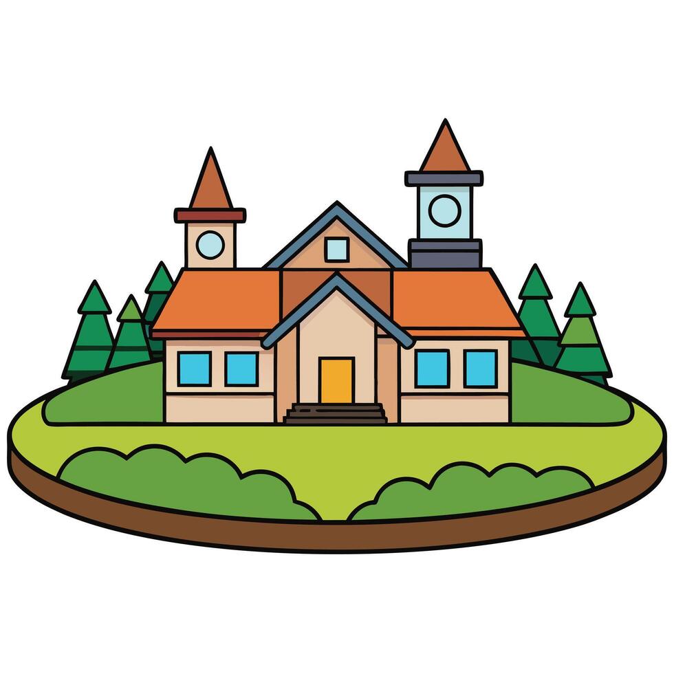 School building icon illustration design vector
