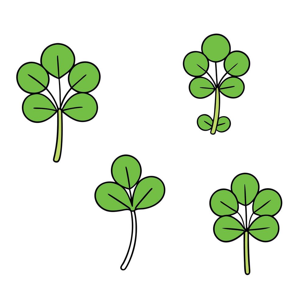 Four leaf clover illustration vector