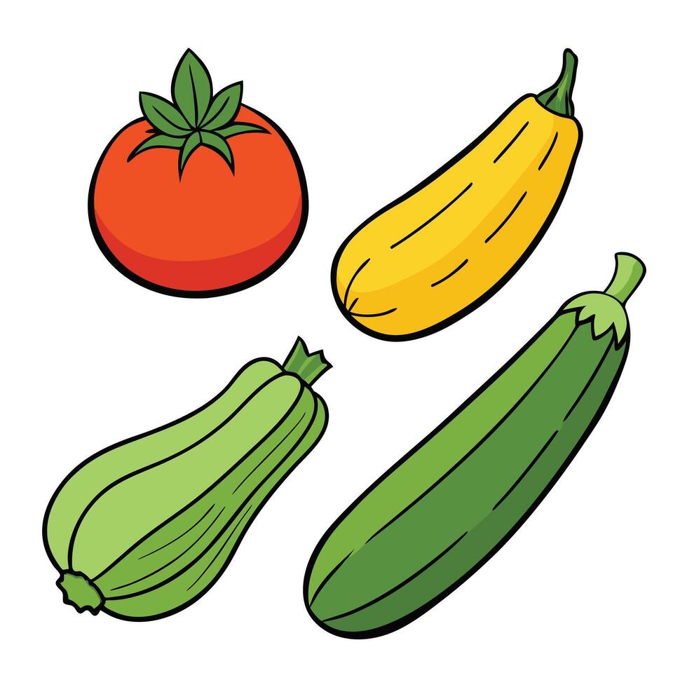 Vegetables illustration white background vector