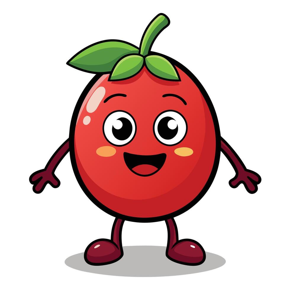 A cartoon tomato character with arms and legs vector