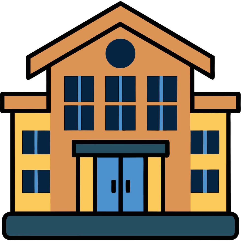School building icon vector