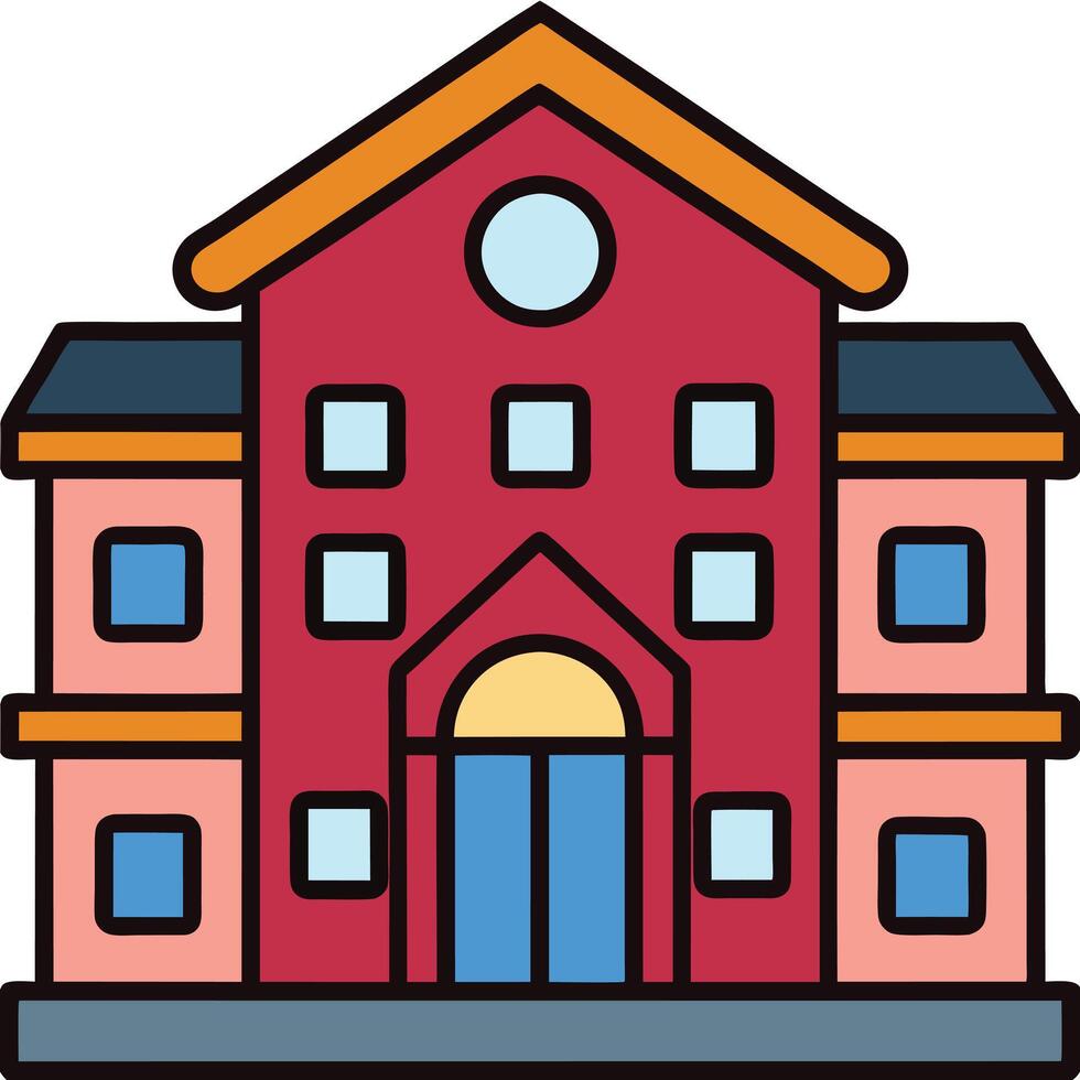 School building icon illustration design vector