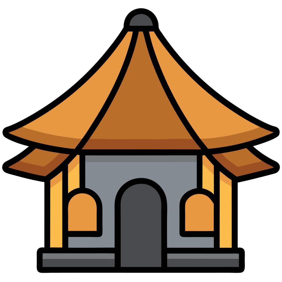 A chinese temple icon on a white background vector