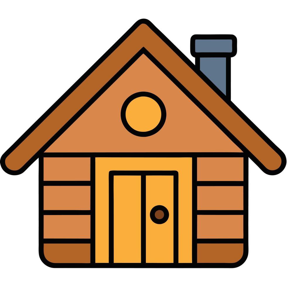 A log cabin icon on a white background vector