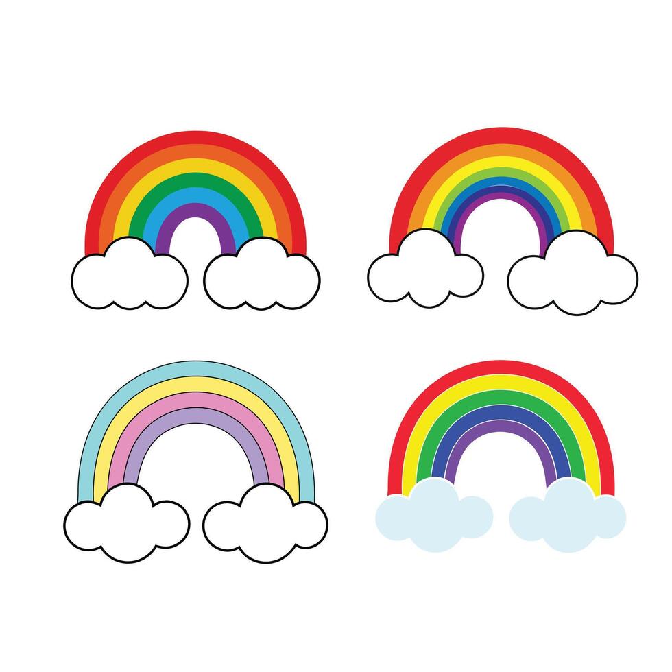 Collection of Rainbow Clipart, Rainbow illustration vector