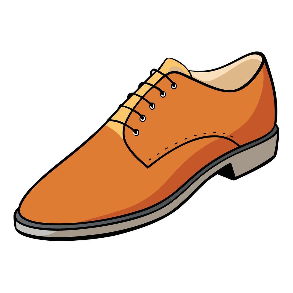 An orange shoe with a laces on it vector